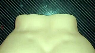 Bent over desk close-up doggystyle assfucking ends with creampie drip on huge cheeks