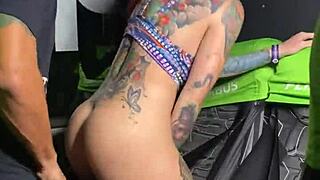 Riskiest public bus bang ever with big ass latina wife getting pussy pounded while watchers stare.