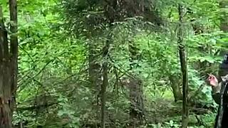 I couldn't resist giving my big ass to him for hot woods sex, bent over doggystyle till orgasm and facial cumshot