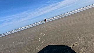 public beach antics with recognized hotwife couple