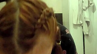 redhead roommate deepthroats my cock cums in mouth spits it back