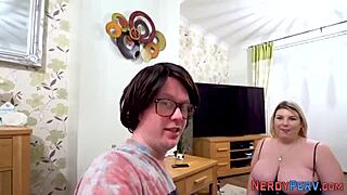 i tricked big tit slut into swallowing my nerd cock