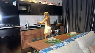 friend's husband fucked me in kitchen? she slept