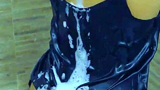 College Asian Brunette Babes Masturbate Shaved Pussies in Sensual Wet Shower Orgy