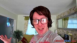 i tricked big tit slut into swallowing my nerd cock