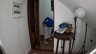 brunette smothers cock with ass and spanks hard