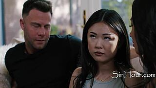 innocent petite asian bound and dominated roughly by friends seth gamble lulu chu kimmy kimm