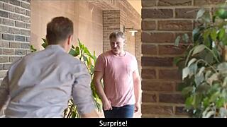 Sneaky stepdad locks claustrophobic girl in bathroom and pounds her big natural tits relentlessly