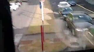 handsome european guy strokes hard in crowded french train