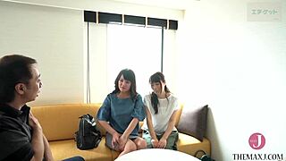 manami dacchu-no gets picked up in shibuya shop for squirting threesome with old men