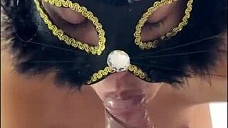 imagine your hot latina milf neighbor sucking your monster cock close-up then taking cumshot facial in homemade pov