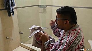 daddy bends me over and fucks my tight latina milf pussy in the kitchen