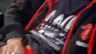 handsome european guy strokes hard in crowded french train