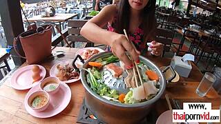 hey check out my thai teen polly's big boobs ride on euro bf's cock