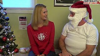Bad Ashley's curvy fat milf Christmas costume craves blowjob ecstasy