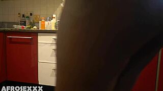 Busty Thick African Maid Oils Up Boss's Huge Black Cock After House Chores