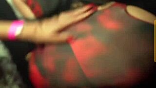 she dances wildly in the night club that massive ass brunette bombshell owning the floor