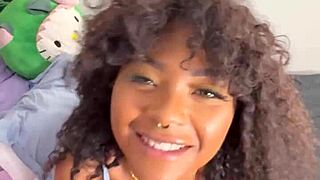 Curvy ebony milf's oiled big ass pounded in pov anal by young white boy