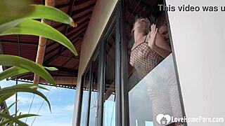 waking up horny for morning standing doggy then dropping for a deep blowjob