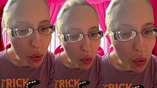 ASMR girl pops bubblegum bubbles super close—listen with headphones!