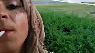 am i a good sissy slut crossdressed outside my house smoking at 6am after all-nighter?