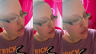 ASMR girl pops bubblegum bubbles super close—listen with headphones!