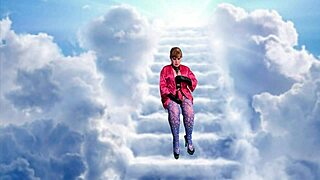 granny carmen rides black dildo in red till she cums hard