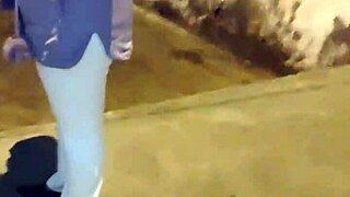 Venezuelan Mature Flashes Big Ass Tits on Street