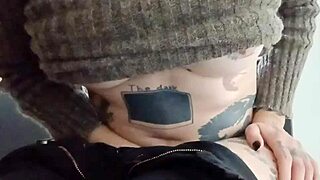 redhead with huge hairy tits masturbates big ass at work solo