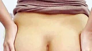 i flip my curvy latina girlfriend over to watch her fat ass shake while riding hard