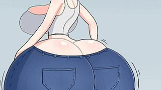 Kaya's big ass explodes with massive farts ripping through tight jeans