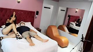 that white beard guy's cock still works hard, she sucks it deep surprise part 1