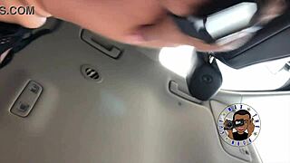 Pulling over in backseat for Hazel's sloppy ebony deepthroat on big black cock