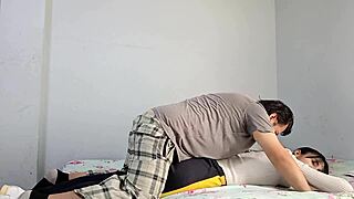 stepsis had her period but bro fucked her shaved pussy anyway