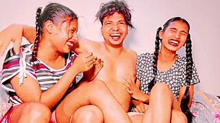 Uttaran20's Petite Teen Stepsisters Ride Stepbrother's Big Cock FFM