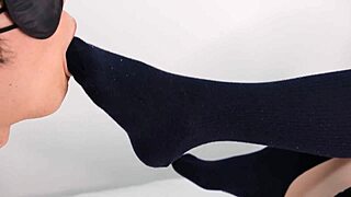 cute uniform girl's navy socks footjob on m slave pov 👠💦