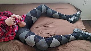 ever wonder what plaid dress shemale does in argyle tights jerking off?