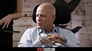 Perv stepdad shares secretary for stepson's office pounding