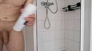 shaving smooth pussy in steamy shower close up