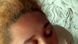 Whoa that blowjob builds to massive facial cumshot explosion all over her face