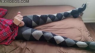 ever wonder what plaid dress shemale does in argyle tights jerking off?