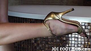 your footjob fetish drives her toes sucking panties pov jerkoff session with perfect feet