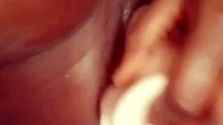 EBONY SOLO with DILDO rips clothes for WET PUSSY ORGASM