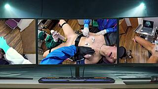 Dr tampa spreads raya ngu yen's petite shaved pussy during yearly physical exam!