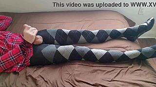 ever wonder what plaid dress shemale does in argyle tights jerking off?