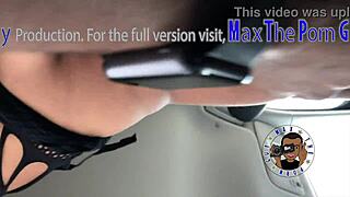 Pulling over in backseat for Hazel's sloppy ebony deepthroat on big black cock