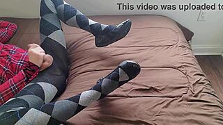 ever wonder what plaid dress shemale does in argyle tights jerking off?