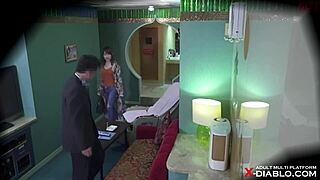 【love hotel hidden cam】pale big tits subordinate's wife cheats with oral sex