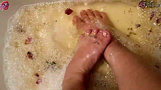 i wash tired feet with rose petals and herbs