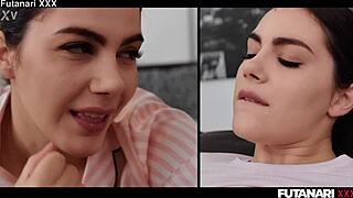 oh man, valentina nappi's real futanari clone gets her cock sucked then ridden in wild facial cumshot mess!